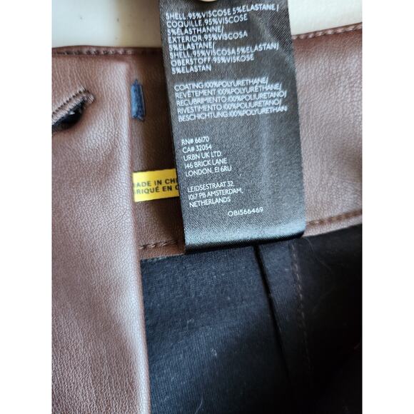 NWT Maeve The Colette Cropped Wide-Leg Faux Leather Pants Sz 34 Chocolate #7E413 - Picture 10 of 10